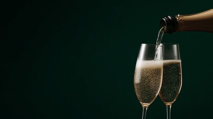 Celebration toast with champagne in elegant glasses intimate setting macro shot romantic vibes