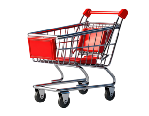 Red shopping cart graphic