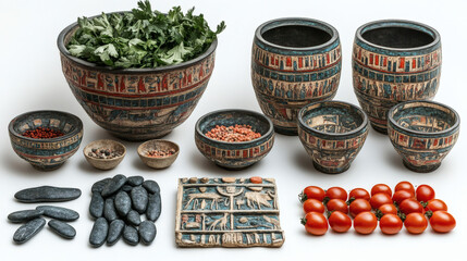 Ancient egyptian food vessels and artifacts
