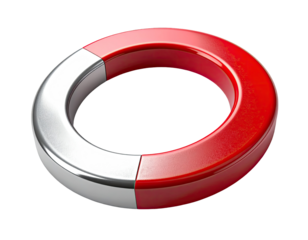 3D ring graphic, red and white