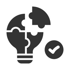 Solution Icon Glyph Style. Vector Illustration Design