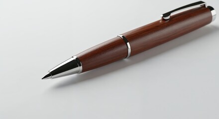 The Elegant Quill: A close-up shot of a sophisticated pen, showcasing its sleek design and fine craftsmanship. Capturing the essence of timeless writing and precision.