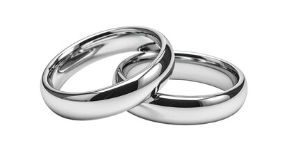 Two polished, rounded wedding bands, overlapping