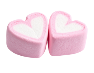 Two heart-shaped marshmallows