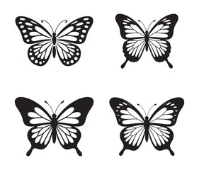 Decorative Butterfly Outline Illustration