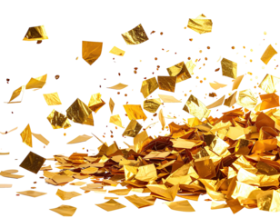 Gold confetti explosion on black background (4)