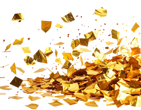 Gold confetti explosion on black background (4)