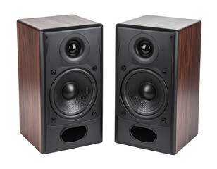 Obraz premium Pair of wooden speakers