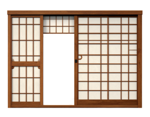 Traditional Japanese sliding doors, open