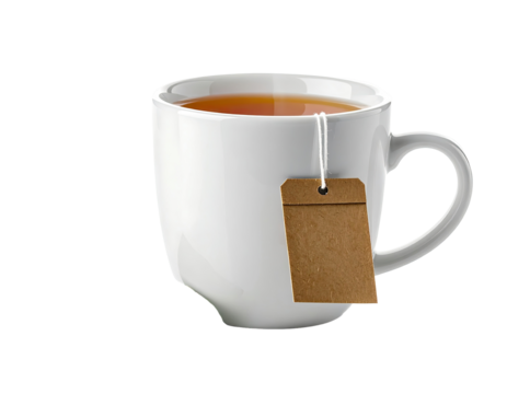 White teacup with teabag - Powered by Adobe