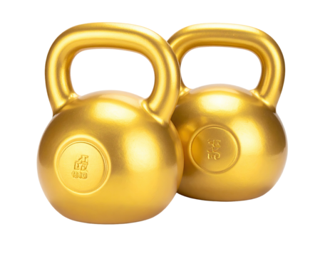 Two gold kettlebells (2)
