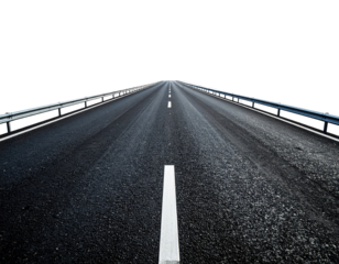 Empty highway stretching into darkness