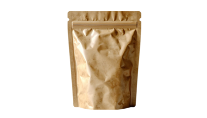 Close-up of a kraft paper pouch