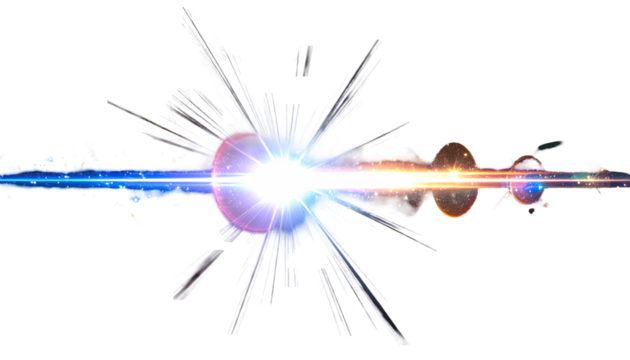 Cosmic explosion, vibrant light burst