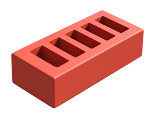 Red brick with recessed sections