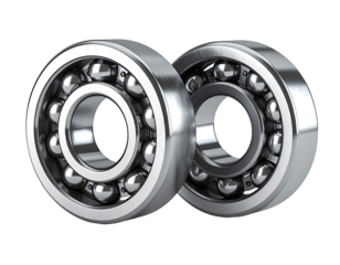 Two metal bearings in close proximity