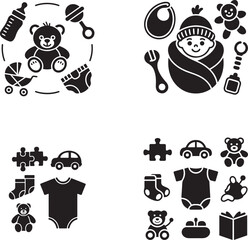 Baby items and toys collection teddy bear stroller