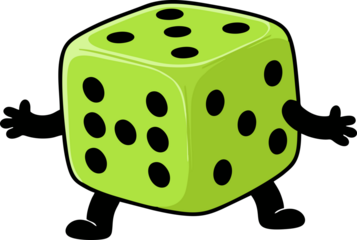 two green dice