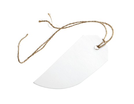 Blank price tag with jute string