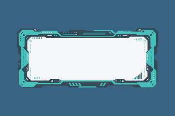 abstract flat green and dark blue tone color futuristic rectangle lower third bar name