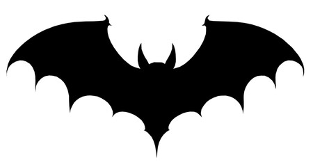 Une silhouette de chauve sourie noir sur fond transparent.