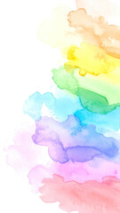 Abstract rainbow watercolor cloud