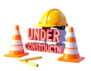 Construction warning graphic with safety elements