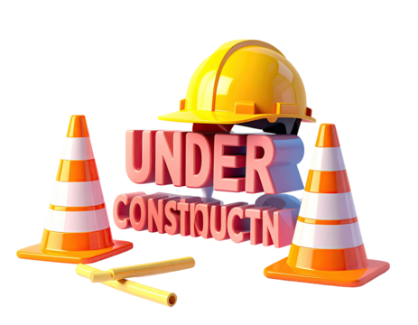 Construction warning graphic with safety elements