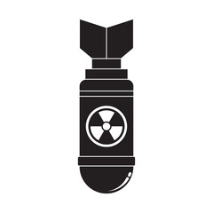 radiation ballistic missile flat icon vector