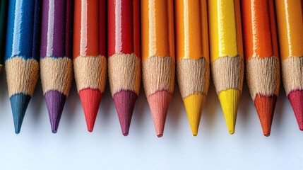 Colorful pencils row