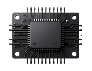 Close-up of a circuit board chip