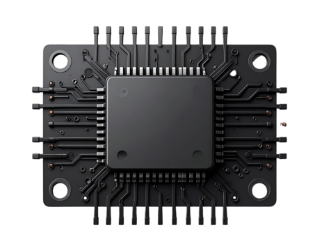 Close-up of a circuit board chip