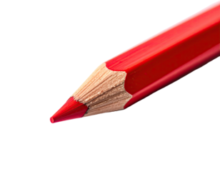 Close-up of red colored pencil point