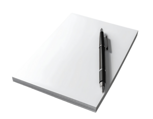 Blank paper and pen
