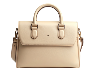 Beige handbag with handles and strap