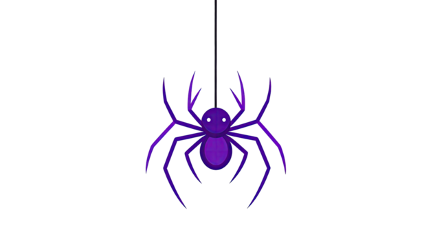Purple spider on dark background