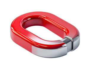 Red horseshoe magnet, 3D render