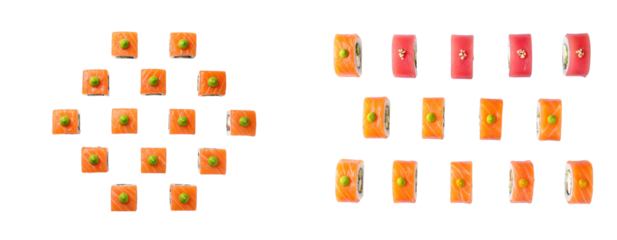 Minimal Flat Lay of Sushi Rolls