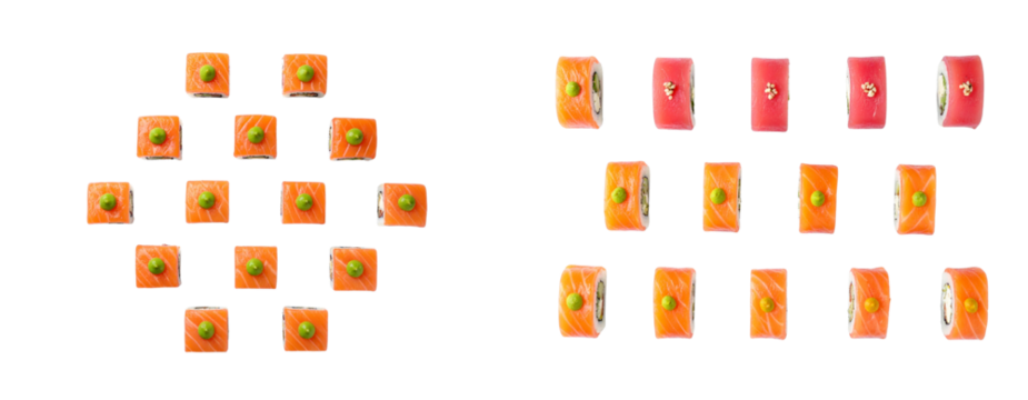 Minimal Flat Lay of Sushi Rolls