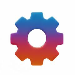 Gradient Gear Icon: A vividly colored gradient gear, isolated on a clean backdrop, its bold design suggesting functionality, innovation, and interconnectedness.