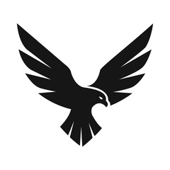 Bold Black Eagle Silhouette in Flight Logo