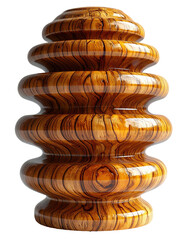 Polished wood sculpture with layered, concentric forms