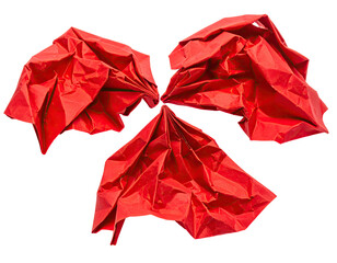 Abstract crumpled red paper design