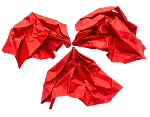 Abstract crumpled red paper design