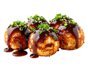 Close-up of several takoyaki