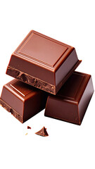 Dark chocolate bars stacked, angled view