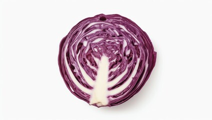 Fototapeta premium Whole red cabbage and half isolated on white background with clipping path 