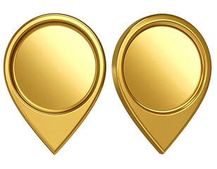 Two golden map markers