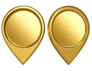 Two golden map markers