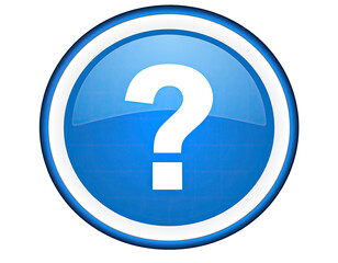 Circular blue question mark icon